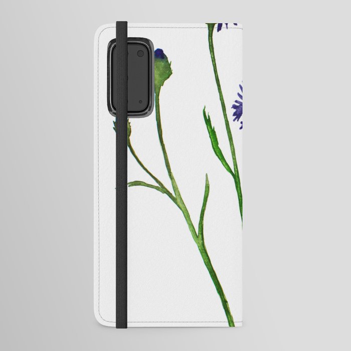 Cornflower, Watercolor Painting Android Wallet Case