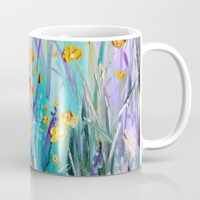 Flowers field at dawn Coffee Mug