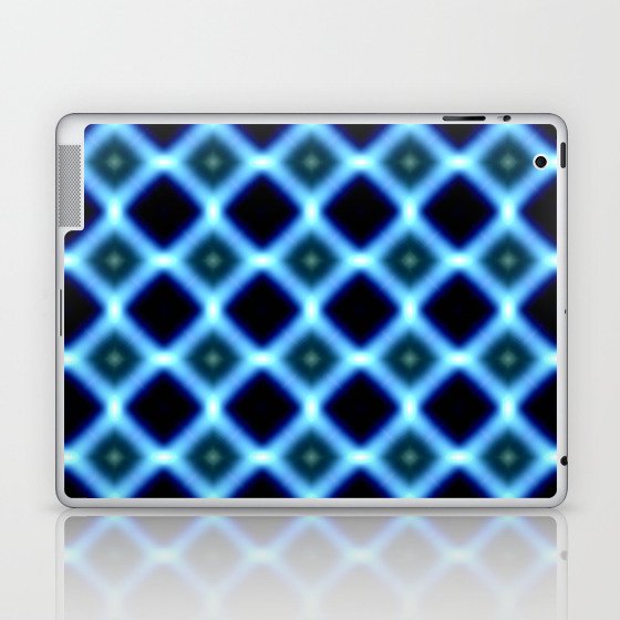 Blue Black Diagonal Fuzz Background Pattern. Laptop & iPad Skin