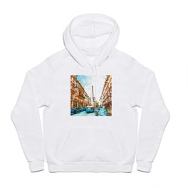 Paris City Street Vintage Eiffel Tower. For Eiffel Tower & Paris Lovers. Hoody | Iconic, Steel, World, Vintage, Explore, France, Architecture, Classic, Painting, Drawing 