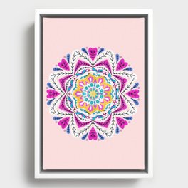 Embroidered Mandala Design Framed Canvas