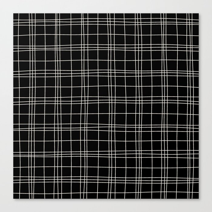 Abstract Plaid 3 black Canvas Print