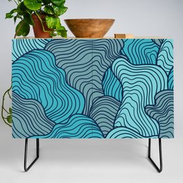 Coral Reefs Abstract - Blue Hues Credenza