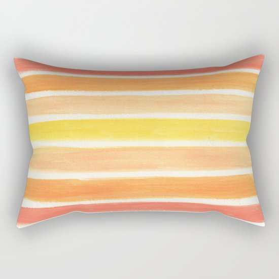 Orange Striped Abstract Rectangular Pillow