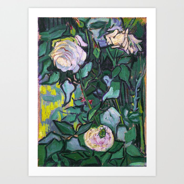 Van Gogh Pink Roses Art Print