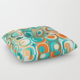 Orange and Turquoise Dots Floor Pillow
