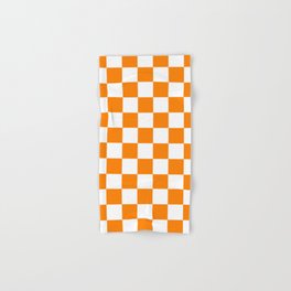 Checkered - White and Orange Hand & Bath Towel