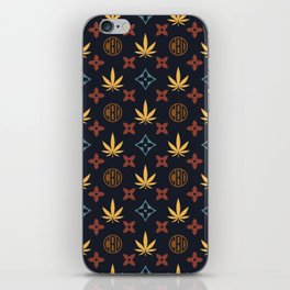 Marijuana CBD tile pattern. Digital Illustration background iPhone Skin