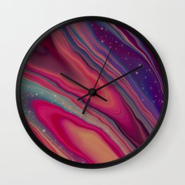 Colorful Water Marbling Artwork Wall Clock