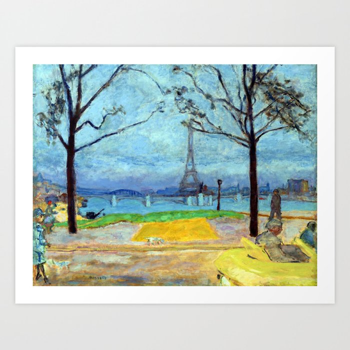 Eiffel Tower, River Seine, Pont de Grenelle, Paris, France landscape by Pierre Bonnard Art Print