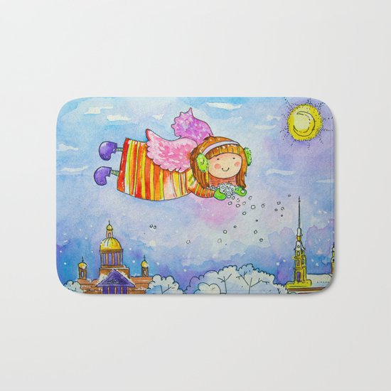 snow angel Bath Mat