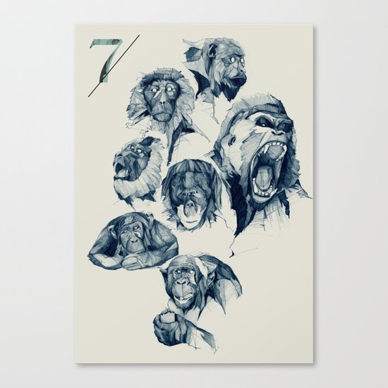 Seven Monkeys Canvas Print