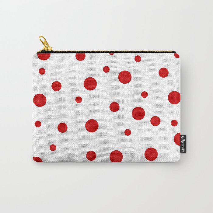 Red Dots on White Carry-All Pouch