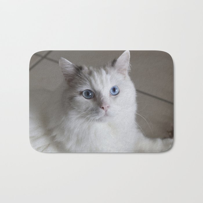 Ragdoll Cat Blue Eyes Bath Mat By Designsdeborah Society6