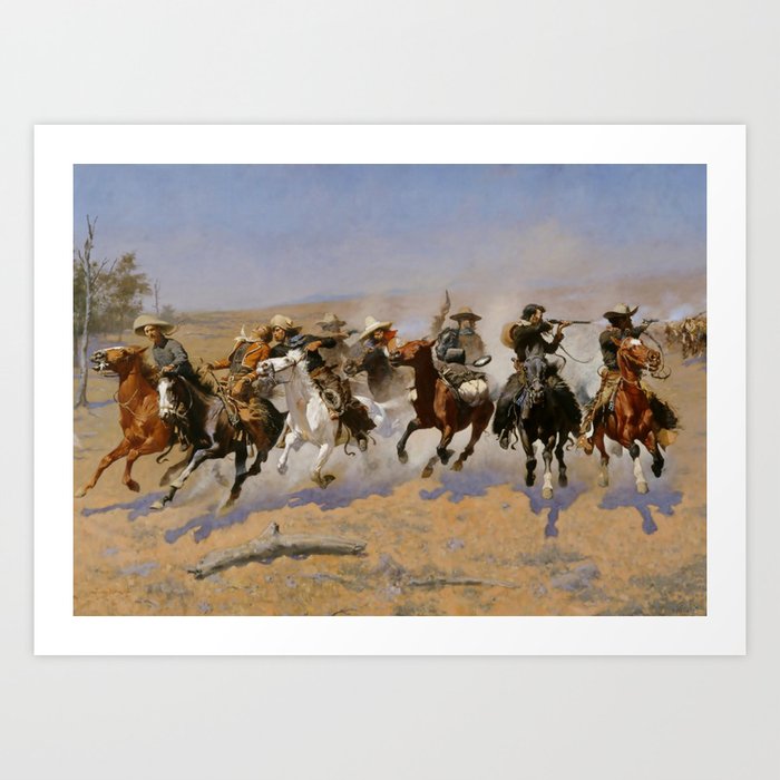 Frederic Remington Western Art “Dash For The Timber” Art Print