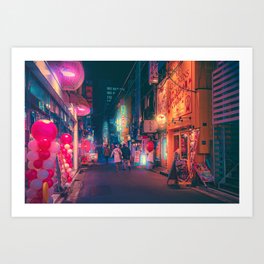 This Way II - Tokyo Japan Night Photo Art Print