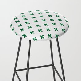 Fleur-de-Lis (Olive & White Pattern) Bar Stool