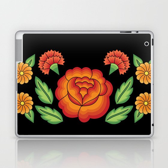 Mexican Folk Pattern – Tehuantepec Huipil flower embroidery Laptop & iPad Skin
