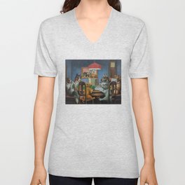 Dogs Playing D&D V Neck T Shirt