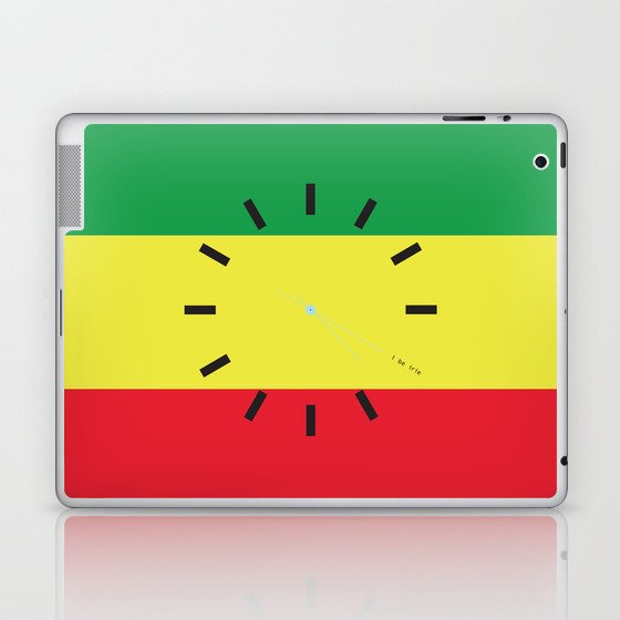 4:20 Clock - Rasta Flag Square Laptop & iPad Skin