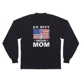U.S. Navy Proud Mom Patriotic Long Sleeve T-shirt