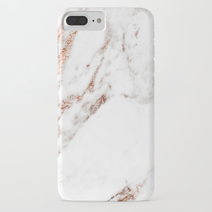 rose gold foil marble iphone case
