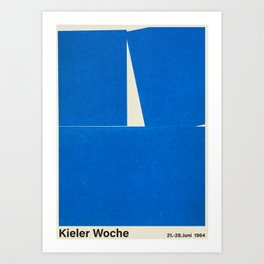 Kieler Woche, Blue Print, Regatta, Sailing poster, Vintage, Museum Exhibition Art Art Print