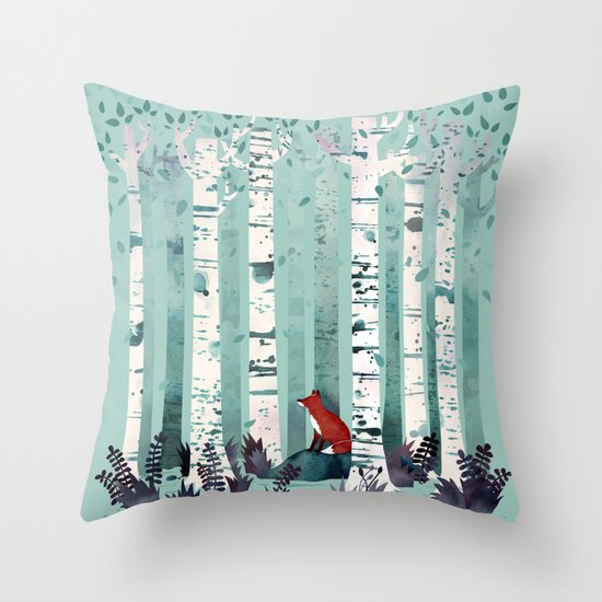 The Birches Throw Pillow