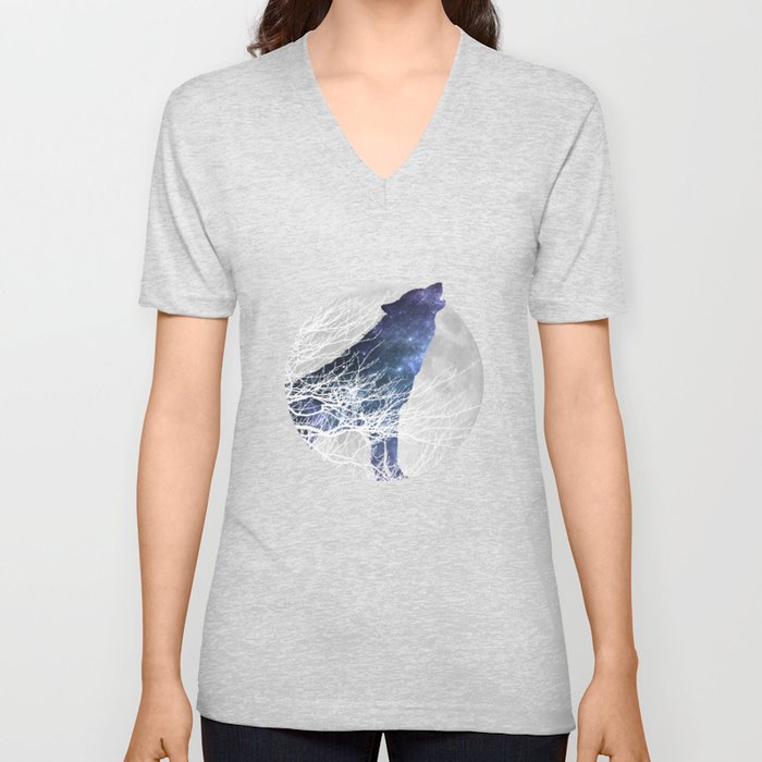 Animal Collection - Wolf V Neck T Shirt