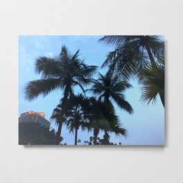 Palm trees at Sunway Lagoon Resort, Malaysia Metal Print | Nature, Tree, Branches, Palmtrees, Photo, Clouds, Buildings, Malaysia, Abstract, Holiday 