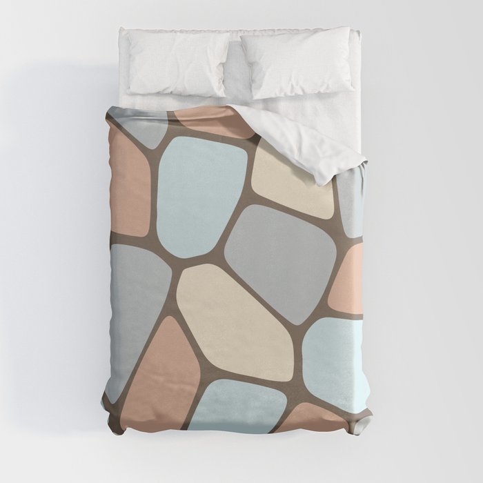 Abstract Shapes 211 in Soft Pastel Tones Duvet Cover
