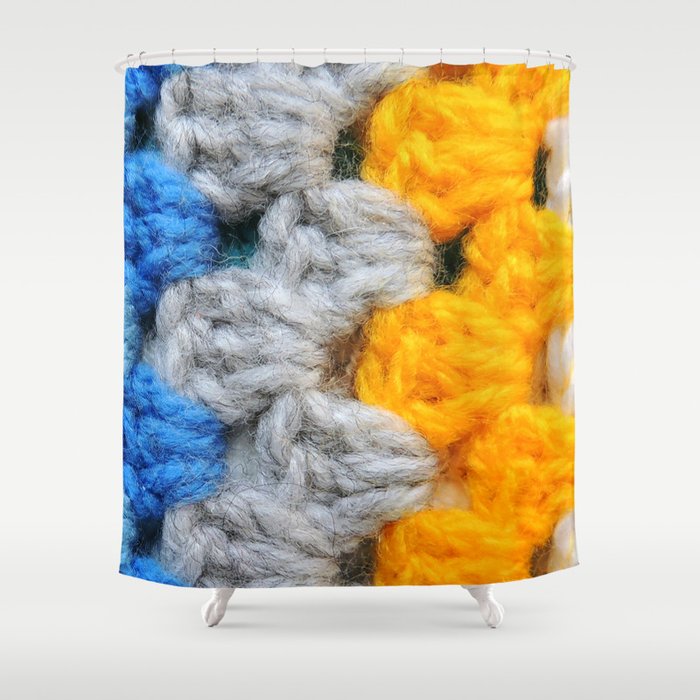 Crochet Granny Squares Shower Curtain