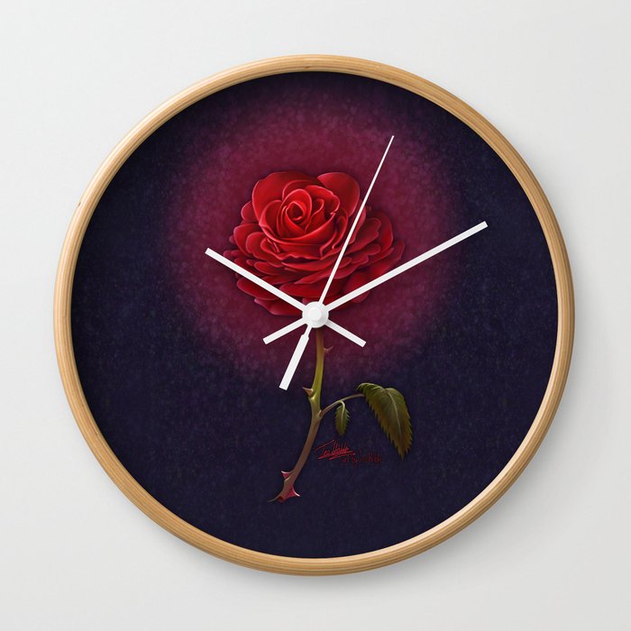 Beauty And The Beast Enchanted Rose Wall Clock By Teohoble Society6 Beauty And The Beast Enchanted Rose Wall Clock