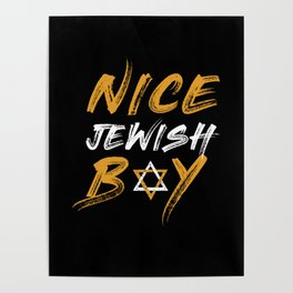 Nice Jewish Boy Jew Menorah Happy Hanukkah Poster