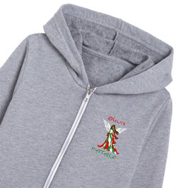  Buon Natale Stained Glass Italian Christmas Angel Kids Zip Hoodie