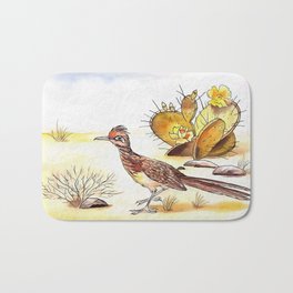 Roadrunner Bath Mat | Feather, Flower, Runner, West, Tumbleweed, Road, Tail, Fast, Texas, Chaparral 