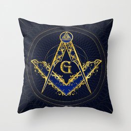 Freemasonry symbol Square and Compasses Throw Pillow