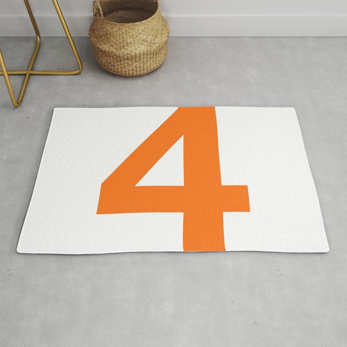Number 4 (Orange & White) Rug