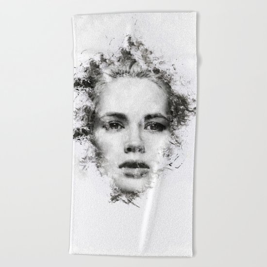 Woman Portrait Beach Towel