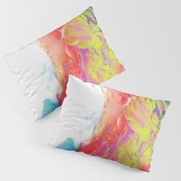 Trippy Rainbow Wave Painting Pillow Sham