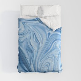 Blue Water Silk Marble Comforter