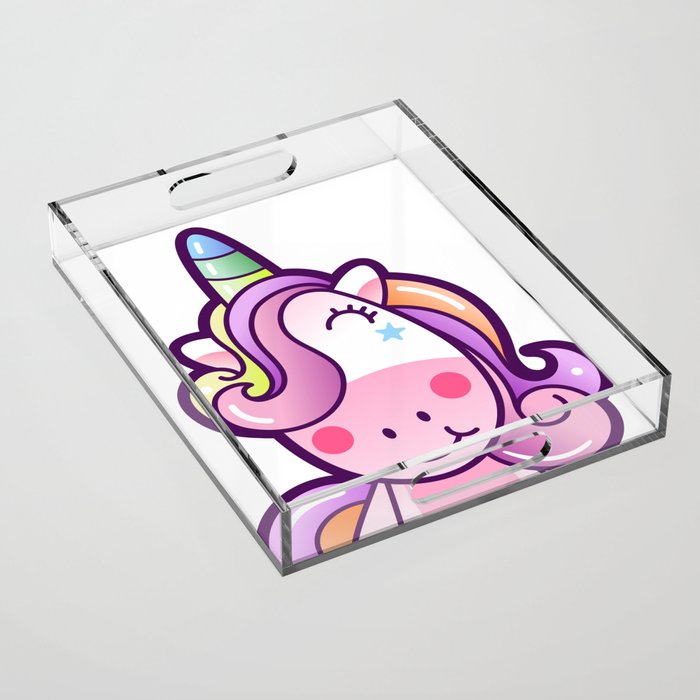 Cute Unicorn Cartoon Acrylic Tray