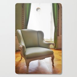Medieval Castle life | Royal lounge furniture | Pale green and white wooden armchair Cutting Board