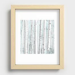 Pale Birch and Blue Recessed Framed Print