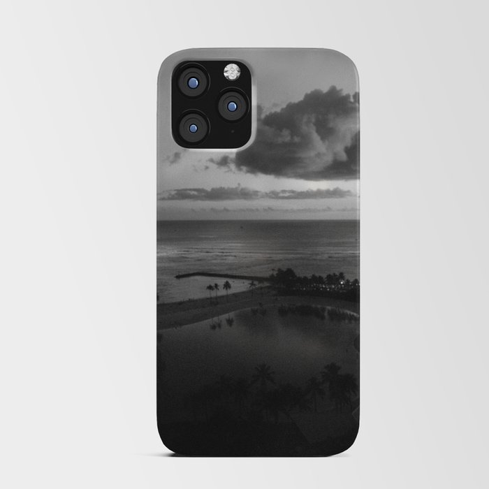 Black and White Hawaii Sunset iPhone Card Case