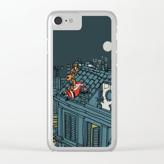 Santa Claus Relaxing Break Clear iPhone Case