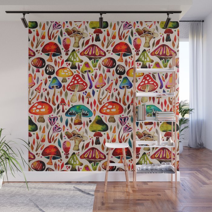 Mushroom Magic – Retro Palette Wall Mural