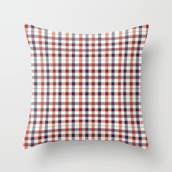 Pretty Red and Blue Plaid Pillow