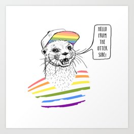 Hello From The Otter Side Art Print