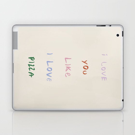 I Love You Like I Love Pizza | Funny Pastel Pizza Quote Laptop & iPad Skin